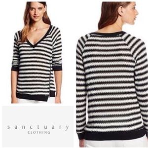 SANCTUARY Black & White Striped Sweater